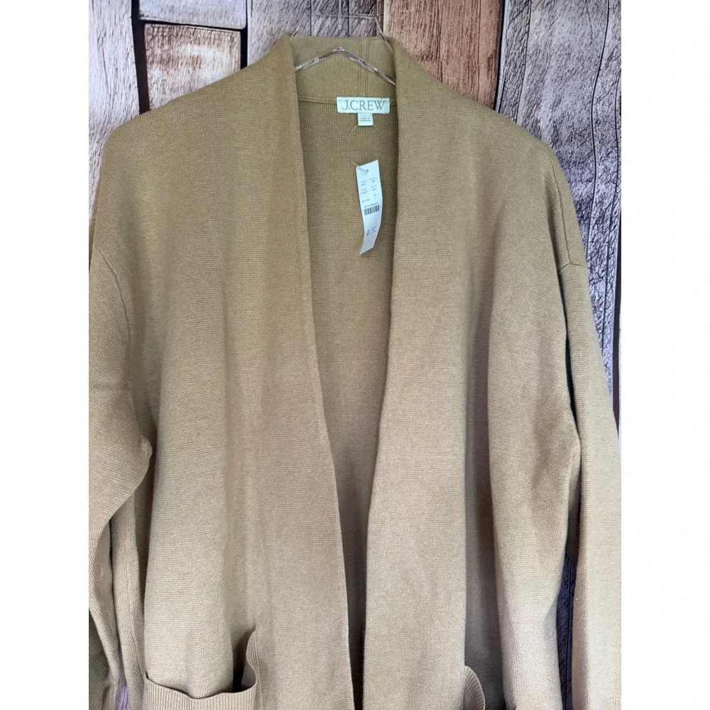 J.Crew Cardigan Sweater Blazer Heather Khaki Wool Blend Classic Preppy Large NWT